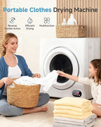 3.5 Cu.Ft Portable Clothes Dryer - 1500W Clothes Dryer with Stainless Steel Tub, Front Load Tumble, LCD Touch Panel - Compact Drying Unit for Laundry, Apartments, Dorms