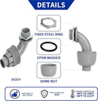 (20 Pack) Yariwiz 1/2 Plastic Liquid Tight Conduit 90 Degree Elbow