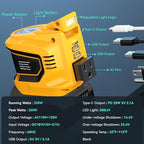 Portable Power Inverter Compatible with DeWALT 20V,Ecarke Real 200W Outdoor Generators with 2 USB&Type-C&AC,DC 20V to AC 110V Portable Power Station, Charger Adapter Battery Powered Outlet(no battery)