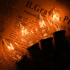 25 Pack Clear Christmas Lights C7 Incandescent Replacement Bulbs, C7 Vintage Christmas Lights Outdoor 5 Watts Night Light Bulbs Fits in C7/E12 Base for Indoor and Outdoor Home Party Decorations