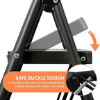 Step Stool for Adults,2 Step Ladder Folding 330lbs Anti Slip Step Stool,Foldable Ergonomic 2 Steel Stool with Wide Pedal for Home, Kitchen, Office (Matte Black)