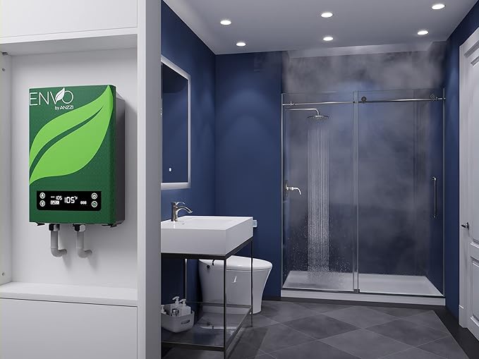 ANZZI Envo ANZZI Electric Tankless Water Heater 27 kWat 240 Volts, Small Enough to Install Anywhere - For kitchen faucet, bathroom faucet and shower (WH-AZ027-M3)