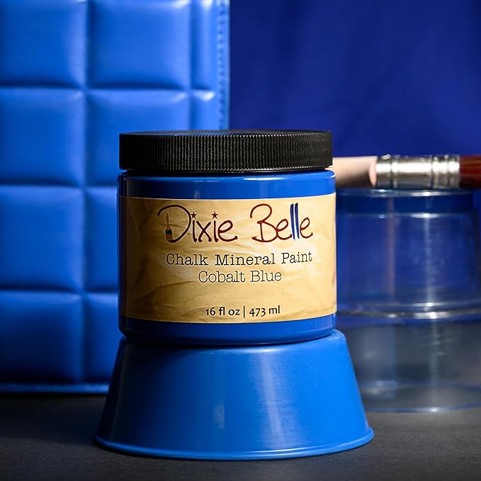Dixie Belle Paint Company Chalk Finish Furniture Paint - Cobalt Blue (1 Gallon - 128oz) - Matte Vibrant Blue Chic Chalk Mineral DIY Furniture Paint