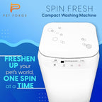 Pet Forge Spin Fresh Compact Washing Machine for Pet Items - Fully Automatic Portable Washer with 8 Pounds Capacity Top Load Spin Mini Washer for Pet Hygiene