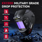 ARCCAPTAIN Large View 3.94" x 3.66" True Color Auto Darkening Welding Helmet with Light, Solar Powered Welding Hood, 4 Arc Sensor Wide Shade 4/5-9/9-13 for Stick MIG TIG Cut