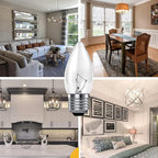 SCOMX 40W Incandescent Torpedo Tip Chandelier, Chandelier Bulbs 40 watt,Clear Dimmable Light Bulbs,Light Bulbs 40 watt, Medium E26 Candelabra Base,Torpedo Transparent Light Bulbs for Chandeliers