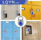Combination Lock, LQYN Standard Dial Combination Lock, Pack of 100; Blue Turnplate, 2 in. Wide, Fixed Three Digital Combination, for School, Gym & Locker, Toolbox, Gate