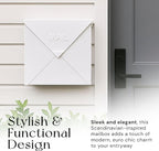 NACH Chicago White Extra Large Mailbox, Rust Resistant Large Mailboxes for Outside Wall Mount, Large Metal Mailbox, Wall Mount Mailbox, Extra Large Capacity Mailbox, 12 x 12 x 4.8 inches, MB-6301WT