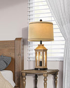 23.75" Farmhouse Table Lamps USB A+C Charging Ports 3-Way Dimmable Touch Control Lamp Nightlight Vintage Modern Lamp for Living Room Bedroom with 2 Light Sources