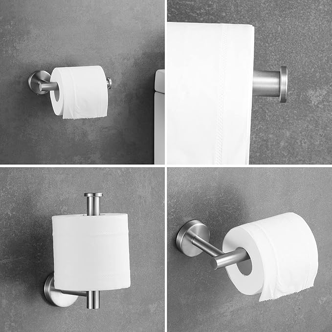 Bathroom Hardware Set 10 Pieces, Stainless Steel Towel Bar Set Includes 16 inch Towel Bar, Towel Hook, Towel Ring Toilet Paper Holder