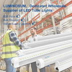 8ft T8 LED Bulbs 40W 80W Equivalent, 6000k Cool White 4000LM, FA8 Single Pin Tube Light, Dual-End Power Ballast Bypass, T8 T10 T12 Fluorescent Replacement, Clear Cover ETL Listed, 20-Pack