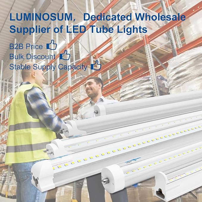 T8 LED Tube Light Bulbs 4 Foot 20W 40W Equivalent 5000K Daylight 2000LM, T8 T10 T12 Fluorescent Replacement, Dual-end Powered Ballast Bypass, Frosted Cover ETL Listed for Garage 10-Pack