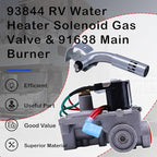 93844 RV Water Heater Solenoid Gas Valve & 91638 Main Burner Kit Fit for Atwood 6 Gallon Water Heater GC6AA-10E,G6A-8E,G6A-6E,GCH6-4E,GH6-6E,Etc