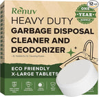Renuv Garbage Disposal Cleaner and Deodorizer Tablets Drain Freshener, Foaming Citrus Scent, Sink Odor Refresher for Kitchen Garbage Disposer Cleaning (12 XL Tablets - One Year Supply)