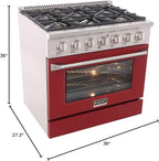 Kucht KNG361/LP-R Gas Range, Red