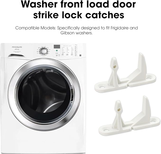 2 Pack Washer Door Striker Lock Latch Replacement Parts for Frigidaire Affinity 131763310 - Front Load Catch Fits for Gibson, for Kenmore - Replaces 131763300, AP3580441, PS890617 - Easy to Install