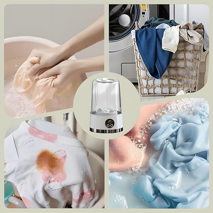 2026 Upgraded Smart Laundry Cup, Wireless Washing Machine, Underwear Washer, Portable Rechargeable Mini Washing Machine, for Apartment, Home, Hotel and Camping (Green)