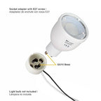 Light Socket Converter E26 E27 to GU10 Adapter with 10.2 Inch Extension Cable, Ceramic Lamp Holder with Heat Resistant Silicone Wire for LED or Halogen Bulbs
