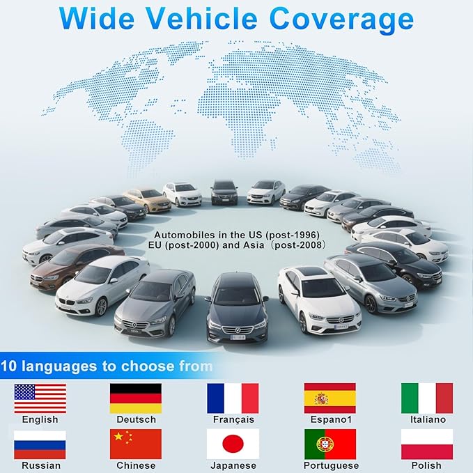 2025 Upgraded OBD2 Scanner Diagnostic Tool, Check Engine Lights and Clear Vehicle Trouble Codes with Professional Battery Start Test, Cloud Printing Enhanced Car Scanner for All Vehicles Since 1996