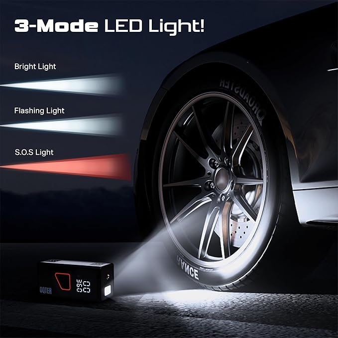 Tire Inflator Portable Air Compressor, 150PSI Portable Tire Inflator For Car, Air Pump for Car Tires with Tire Pressure Gauge Tools, 6000mAh Smart Pump Tire Inflator for Car, Motorcycle & Bike Pump