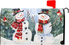 Kawani Winter Magnetic Snowman Trees Snow Mailbox Covers - Standard Size 25.5x21 Inch - Xmas Holiday Post Letter Box Cover for Garden Yard Decor