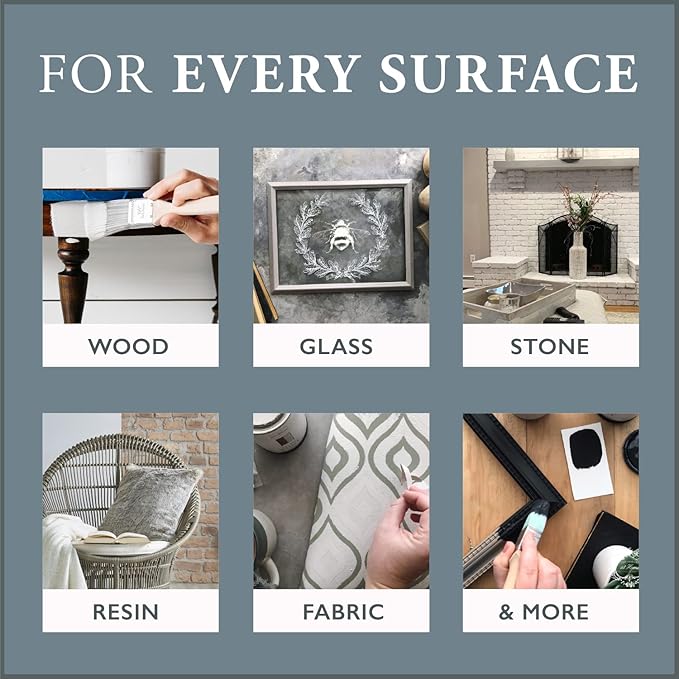 AMY HOWARD AT HOME Chalk-Based One Step Paint for Furniture, Cabinetry, Decor, Finish, and More | No Stripping, Sanding, or Priming | Light Base | 32 Ounce | Atelier