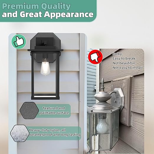 Qulity Vinyl Siding Mounting Blocks, Octagon Outdoor Light Mounting Block, 1/2 inch Lap Double and 4 inch Height Siding, Black 1 Pack