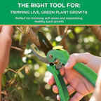 Miracle-Gro 8 in. Bypass Pruning Shears – 1/2 in. Cutting Capacity; Gardening Hand Pruner with Sharp Carbon Steel Blade and Non-Slip Grip – Lightweight Garden Tool for Live Plants and Soft Stems