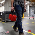 TRADESAFE Lockout Tagout Bag for Loto Devices - Polyester Canvas Lock Out Tag Out Kit, Heavy Duty Lockout Bag with Handles, 9-3/8 x 5-1/2 x 4-5/16 inches