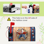 4th of July Patriotic Mailbox Covers Magnetic Standard Size 21 x 18 Inch American Flag Independence Day Mailbox Wraps Postbox Covers Garden Yard Decorations for Outdoor