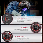 ARCCAPTAIN Auto Darkening Welding Helmet with Side View, 180° Panoramic View, 1/1/1/1 True Color Large Viewing Welding Hood with 4 Arc Sensor Solar Powered, Wide Shade 4/5-9/9-13 for TIG MIG ARC CUT