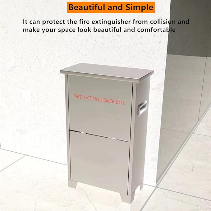 Stainless Steel Fire Extinguisher Cabinet for 5-10 pounds Extinguisher 20'' x 12.7'' x 6.9'' Accommodate Two Extinguisher Indoor/Outdoor Ground Fire Extinguisher Box Waterproof Dustproof