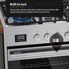 Empava Gas Range, Convection Oven 5.0 Cu. Ft with Touch Timer, 5 Deep Recessed Burners Cooktop, Heavy Duty Continuous Grates in Stainless Steel, Freestanding & Slide-in,30 Inch