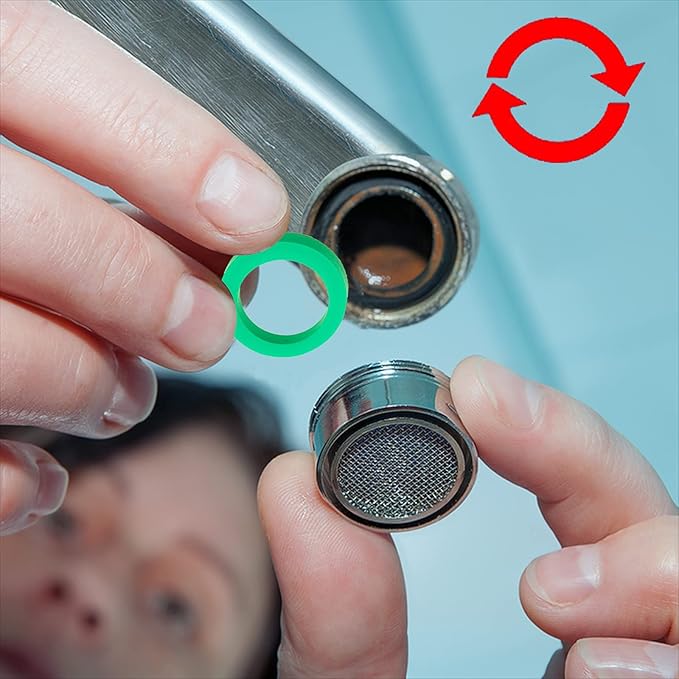 4PCS Faucet Aerator, 2 Packs of Aerator Filter Replacement Parts, With Brass Housing 15/16 Inch 24mm External Thread Aerator Faucet Filter, With Gasket, For Kitchen and Bathroom