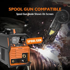 250A Aluminum Pulsed MIG Welder,7 in 1 Gas MIG/Pulse MIG/Flux Core/Stick/Lift TIG/Spot Welding/Spool Gun Compatible Aluminum Welding Machine LED Display 110V/220V Multiprocess Welder