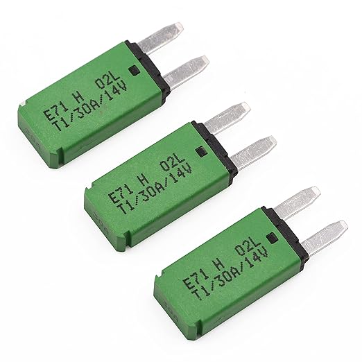 E71 Auto-Resettable Blade Fuse - Low Profile ATM Mini 30A, UL Certified (3-Pack)
