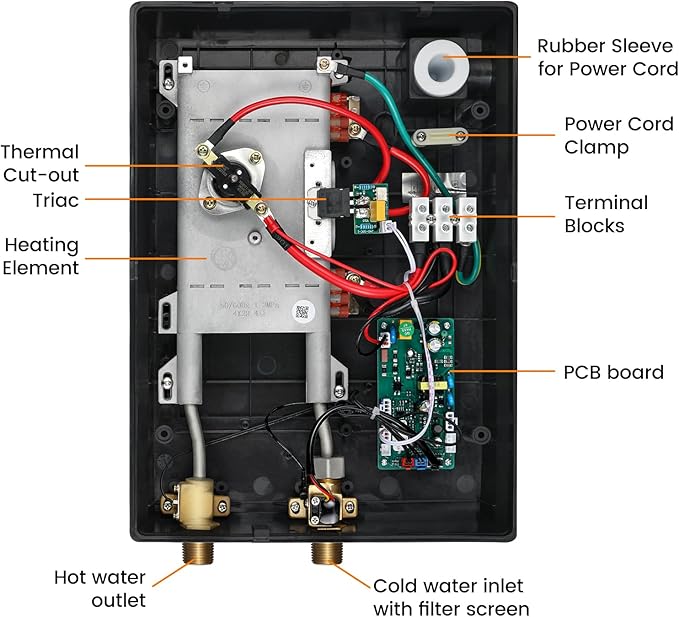 Tankless Water Heater Electric 13kW 240Volts WINTEMP Endless On Demand Hot Water Self Regulating LED Temperature Display Space-saving Suitable for Bathroom Showers ETL Certified