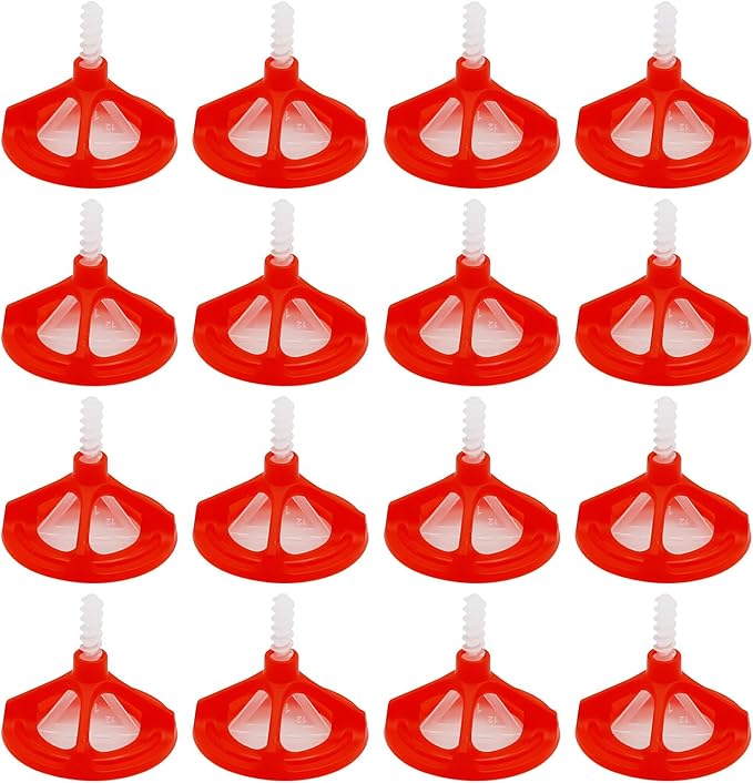 Tile Leveling Kit Tile Leveling System Clips Tile Anti-Loosening and Spacing System Kit (1/16"-300pcs White Base Tile Spacers + 100pcs Red Cap)