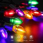 KGC 50Pack C7 Christmas Light Bulb, C7 Shatterproof LED Bulbs for Christmas Outdoor String Lights, 0.6W 7W Incandescent Equivalent 50LM, E12 Base Commercial Grade Holiday Bulbs - Multicolor