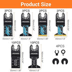 PECHAM Oscillating Tool Blade, 34PCS Universal Wood Metal Oscillating Multitool Quick Release Saw Blades Fit Porter Cable Black & Decker Rockwell Ridgid Ryobi Milwaukee DeWalt Chicago Craftsman