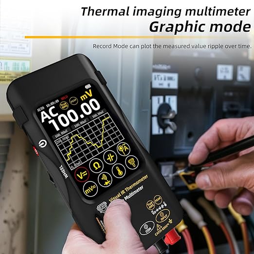 BSIDE SH9 Thermal Imaging Camera Multimeter with Macro Lens 428×320 Resolution with 20000 Words Multimeter 3.98'' Touchscreen 25Hz Infrared Thermal Camera Dual-Light Fusion 15 Thermal Palettes Tester