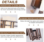 Oil Rubbed Bronze Porch Light Dusk to Dawn Outdoor Sconce Matte Brown Wall Lantern with Frosted Glass Outside House Lighting Waterproof Exterior Light Fixture for Patio Yards Garage Front Door