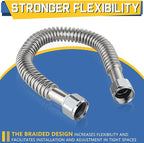 6-Pack GUOFIS Corrugated Flexible Stainless Steel Water Heater Connector,3/4" FIP x 3/4" FIP Hose for Water Heater/Water Softener(24-Inch)(HOSE040-6Pack)