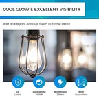 Hizashi E26 LED Bulb 60 Watt Dimmable, 4000K LED Edison Bulbs, ST19 Vintage Light Bulbs Cool White, 95+CRI, UL Listed,700 Lumens 6W E26 Medium Base, Clear Glass, Pack of 6