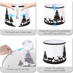 Lamp Shades Set of 2 - Drum Lampshades 11.4" x 12.9" x 9.8" Inches, Fabric Medium Replacement Lampshades for Table Lamp, Floor Lamp, Assembly Required, Spider,Linen