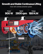 VEVOR Electric Hoist, 1320 lbs 120V Electric Winch with 328 ft Wireless & 14 ft Wired Remote Control, 40 ft Single Cable Lifting Height, Single/Double Slings, Lift Hoist for Garage Warehouse Factory