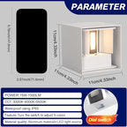 LED 15W Outdoor Sconce Lights Exterior/Interior 3 Colors Adjustable Wall Light Fixture IP65 Waterproof Porch Exterior Wall Sconce Modern Outdoor Lighting Square Aluminum White Up and Down Lights