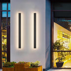 Aipsun 2 Pack Outdoor Wall Lights, 39.4inch Black LED Exterior Light Fixtures Wall Mount, Modern Porch Lights Wall Sconce, Long LED Linear Outside Lighting for Garage, Front Door 3000K