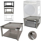 Washer and Dryer Pedestals - 29" W, 16" H, Gray Steel Universal Fit with Major Brands, Leak-Proof Laundry Pedestal with Drain Pan & Hose, Washer and Dryer Stand for Back Pain Relief, 800 lbs Capacity