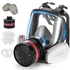 Gas Masks Survival Nuclear and Chemical, Full Face Gas Mask with 40mm Activated Carbon Filter, Reusable Respirator Mask with 6001 Filters for Organic Vapor Spray Painting Dust Welding 6800